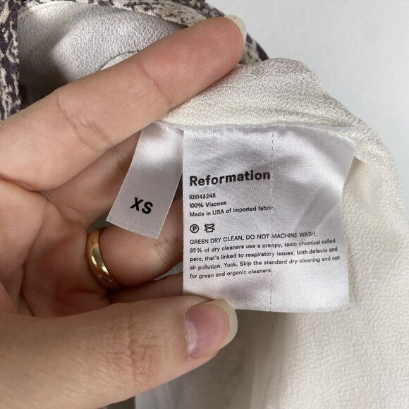 Reformation Women's Snakeskin Print Short Sleeve Wrap Dress Size XS Mini Monica - Picture 5 of 10